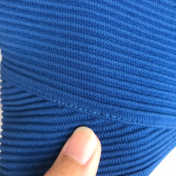 Timo Weiland Blue Ribbed Short Sleeve Crop Top - Picture 4 of 6